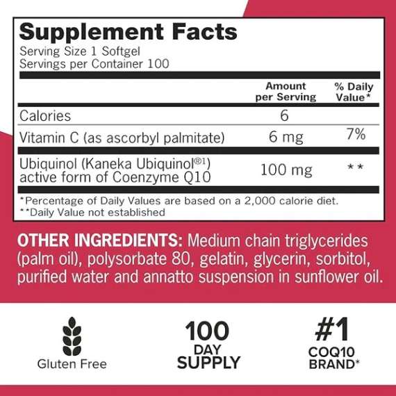 Buy Qunol Mega CoQ10 100mg Ubiquinol 100Softgels Supplement in [storefront]