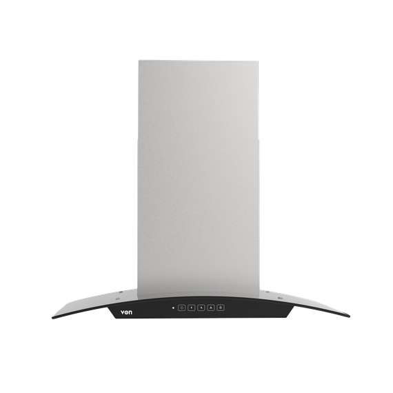 Buy VON VHDWG670RCX Curved Glass 60CM Stainless Steel Built In Hood in Kenya