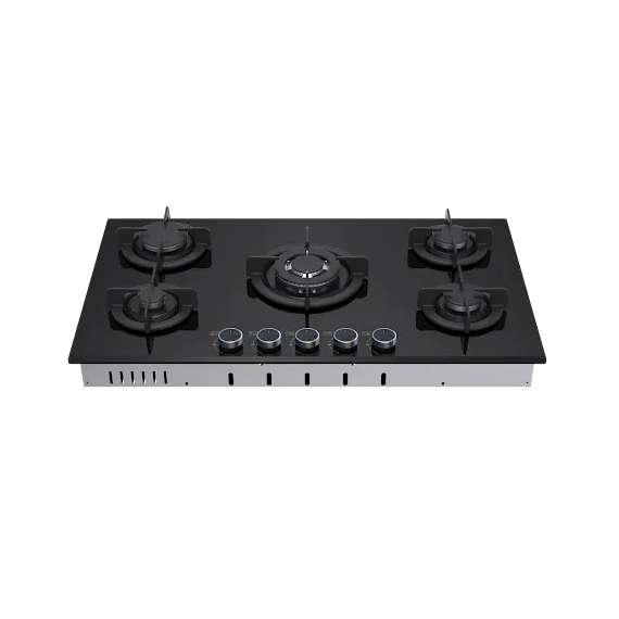 Buy VON VHB90535WFCK 5 Gas With WOK 90CM Black Glass Built In Hob in Kenya