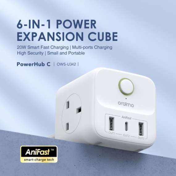 Buy Oraimo PowerHub C U342 6-in-1 Power Cube in Kenya