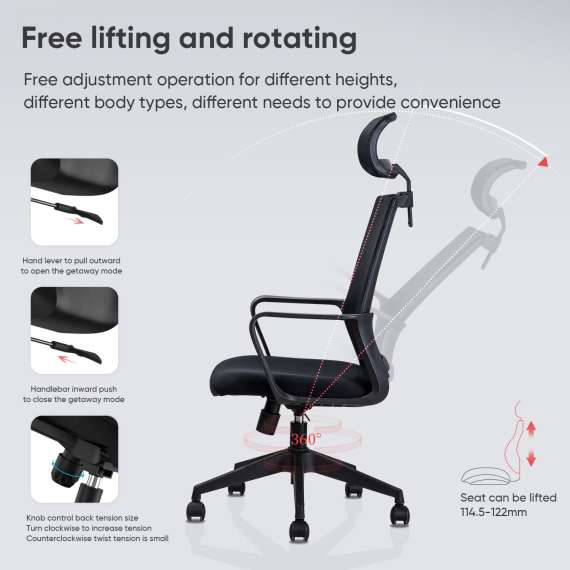Buy DELI E4503 High BACK MESH CHAIR in Kenya