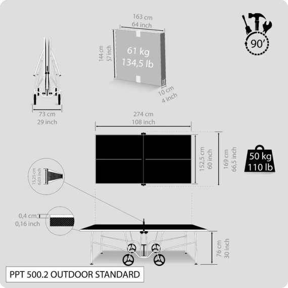 Buy Pongori PPT 500.2 Outdoor Table Tennis Table in Kenya