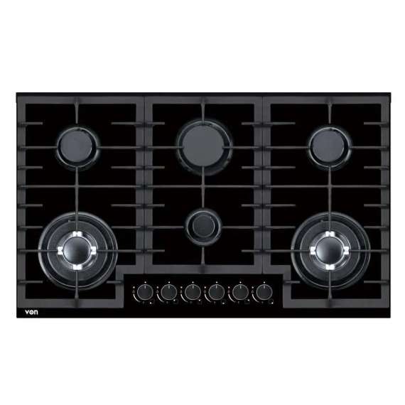 Buy VON VHB-9566PWTK 6 Burners 90cm Black Glass Built-in Gas Hob in Kenya
