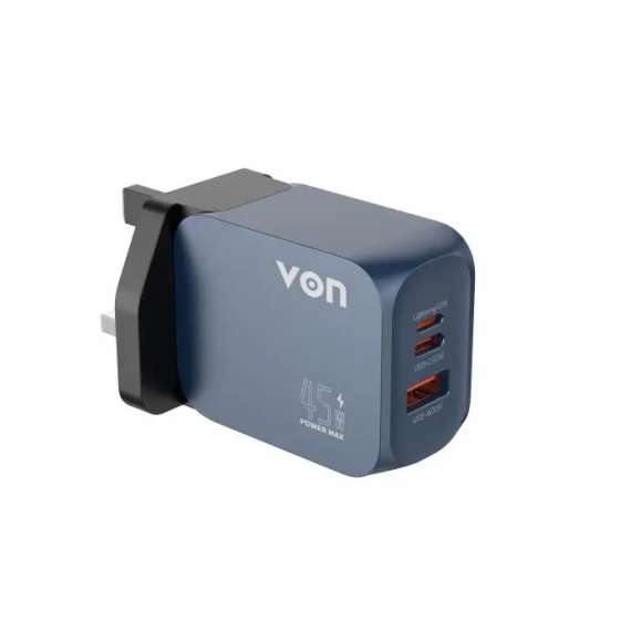 Buy VON VPC045W3ULK PowerCube GaN 45W Fast Charger in Kenya