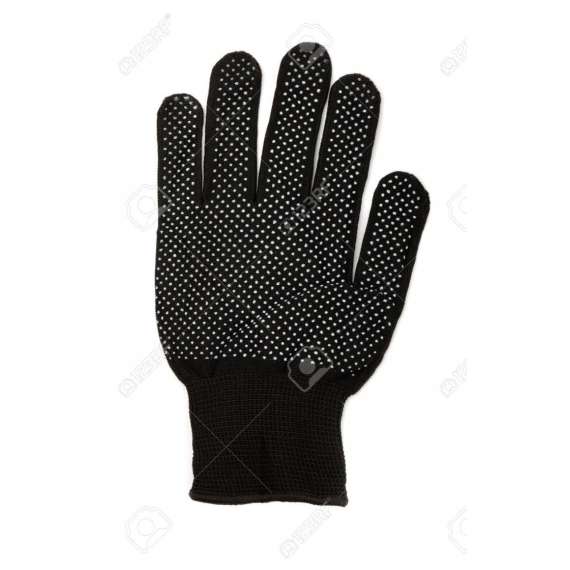 Buy PVC Dotted Black Cotton Gloves in [storefront]