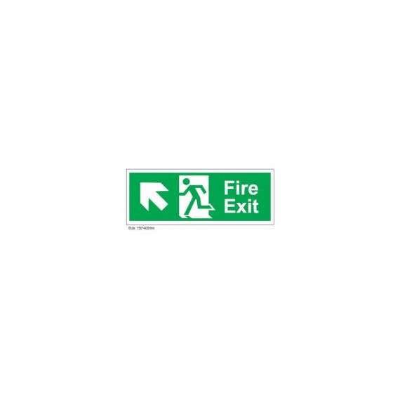 Buy Fire Exit Arrow Up & Left Sign in [storefront]