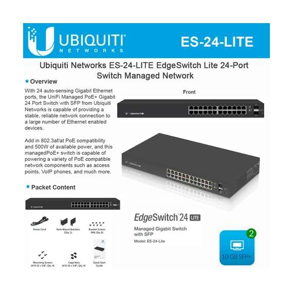 Buy Ubiquiti  ES-24-Lite  Managed Gigabit EdgeSwitch in [storefront]