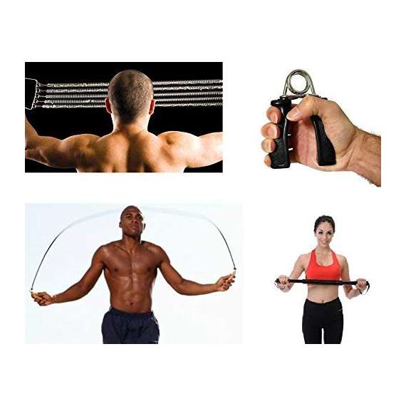 Buy 4-Way Training Set (2 Hand Grip, Skipping Rope, Bender & Chestpull) in [storefront]