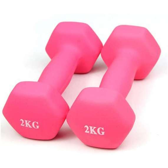 Buy YDYBB 2 Kg Pink Rubber Dumbbell in [storefront]