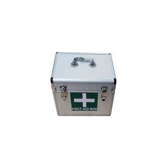 Buy Generic Large Grey Metallic First Aid Box in [storefront]