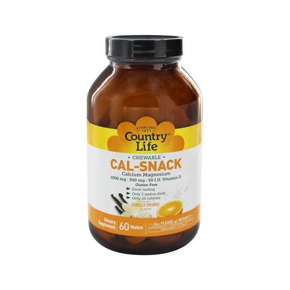 Buy Country Life Vanilla Orange Cal Snack 60 Chewable Wafers Supplement in [storefront]