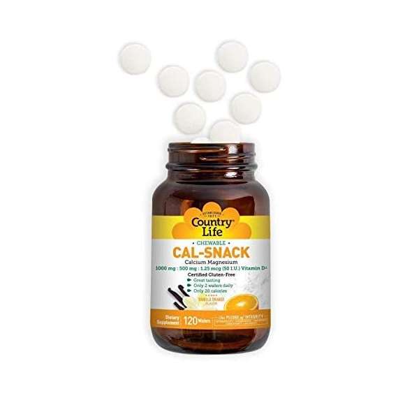 Buy Country Life Vanilla Orange Cal Snack 120 Chewable Wafers Supplement in [storefront]