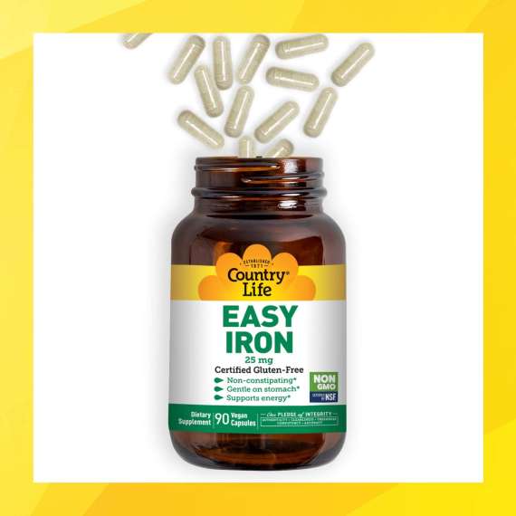 Buy Country Life 25mg Easy Iron 90 Capsules Supplement in [storefront]