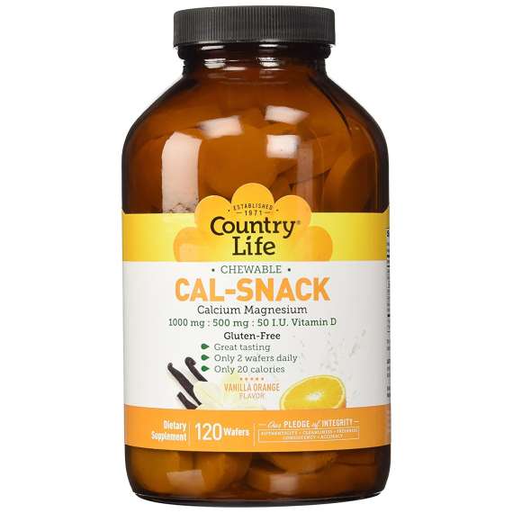 Buy Country Life Vanilla Orange Cal Snack 120 Chewable Wafers Supplement in [storefront]