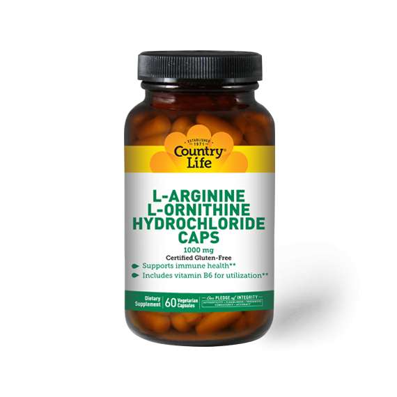 Buy Country Life  LArginine and LOrnithine 1000mg 60 Capsules Supplement in [storefront]