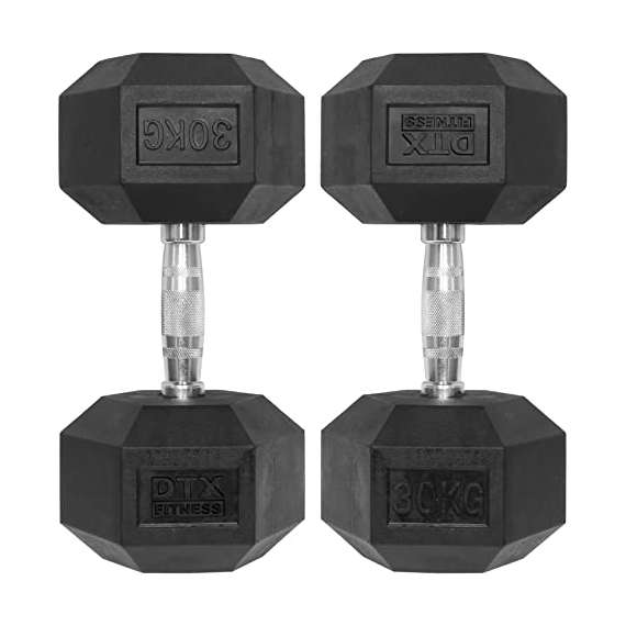 Buy Body Sculpture Rubber Hexagon 30 Kg Dumbbell in [storefront]