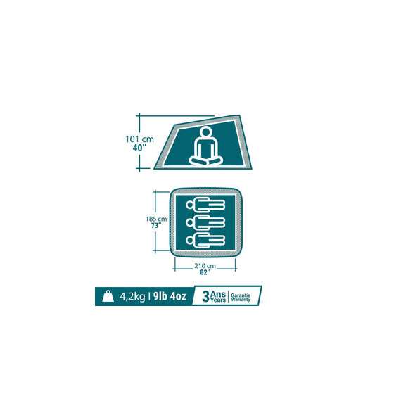 Buy Quechua 2 Seconds  3 Person Fresh & Black Camping Tent in [storefront]