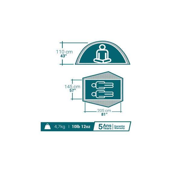 Buy Quechua 2 seconds Easy 2-person Fresh & Black Camping Tent in [storefront]