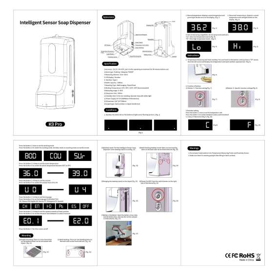 Buy K9 Pro Intelligent Thermometer and Sanitiser Dispenser in [storefront]