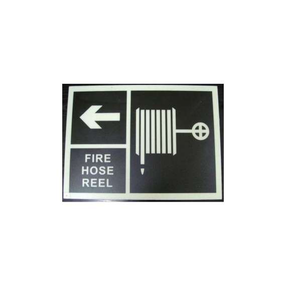 Buy Fire Hose Reel Black Color Sign in [storefront]