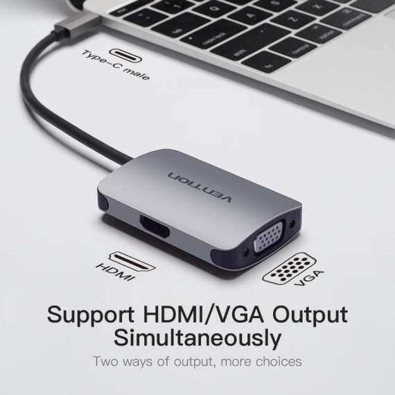 Buy Vention USB Type C To HDMI 4K and VGA Converter in [storefront]