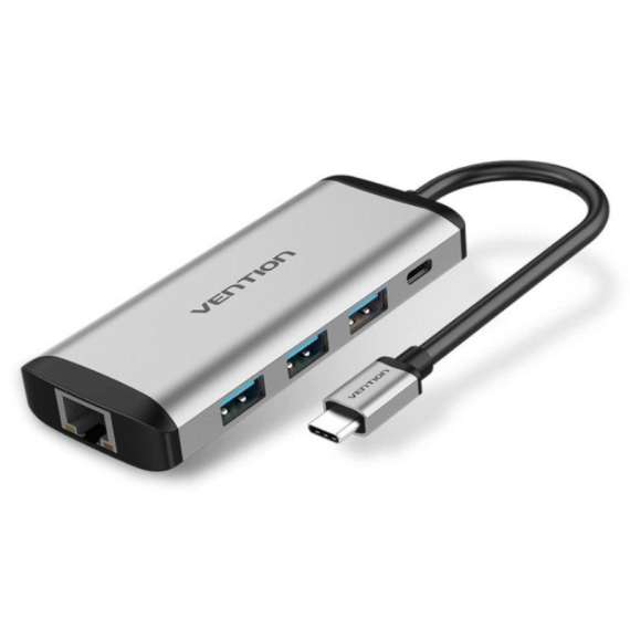 Buy Vention USB Type C to 3 Ports USB 3.0 Hub with Gigabit Ethernet Adapter in [storefront]