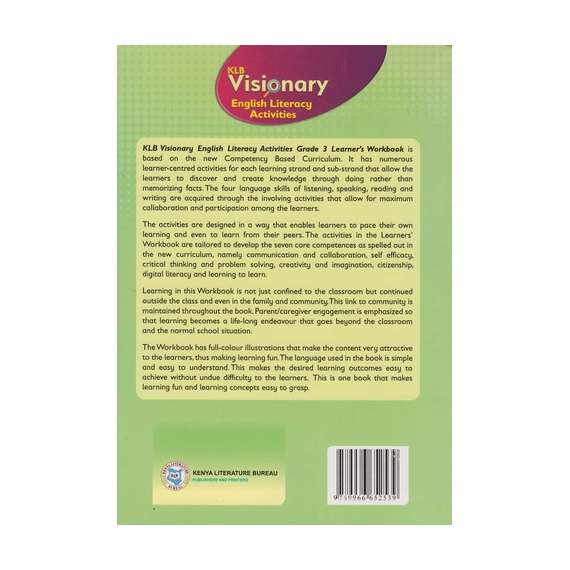 Buy KLB Visionary English Literacy Activities Grade 3 Learner's Book in [storefront]