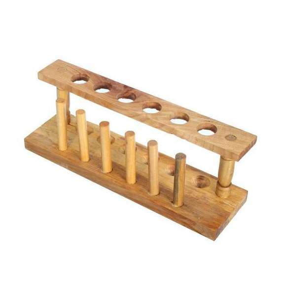 Buy 6 Hole Wooden Test Tube Rack in [storefront]