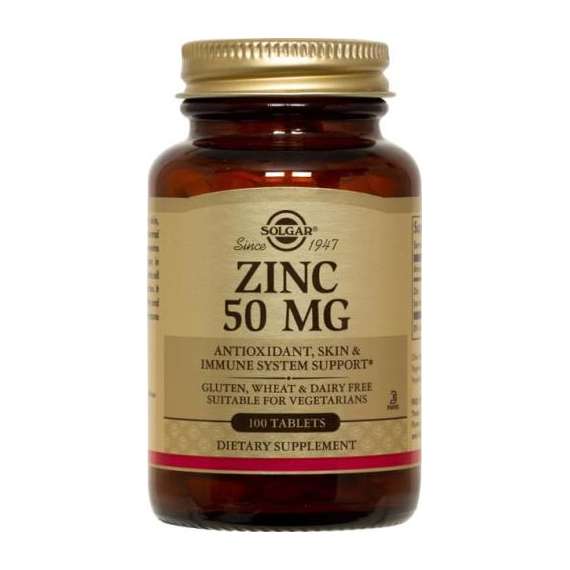 Buy Solgar 50mg 100Tablets Zinc Supplement in [storefront]