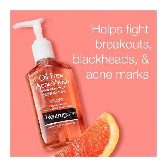 Buy Neutrogena 177ml Oil Free Pink Grapefruit Acne Facial Wash Cleanser in [storefront]