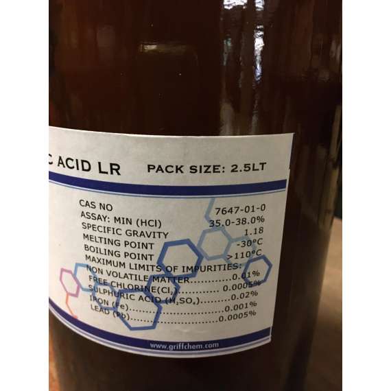 Buy Griffchem 2.5L Hydrochloric Acid Lab Reagent in [storefront]
