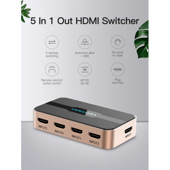 Buy Vention 5 in 1 HDMI Switch in [storefront]