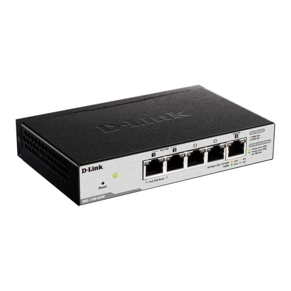 Buy D-Link DGS-1100-05PD Smart Managed PoE-Powered 5-Port Gigabit Switch in [storefront]