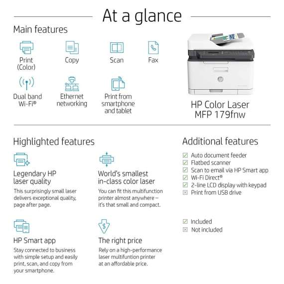 Buy HP Color Laser MFP 179fnw Printer in [storefront]