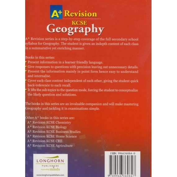 Buy Longhorn A+Revision KCSE Geography Paper 1 in [storefront]